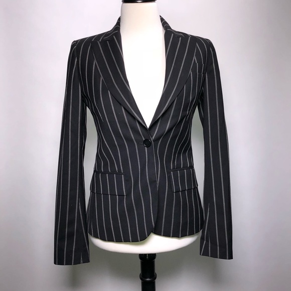 ♥️SOLD♥️Theory pinstriped blazer - black and white - Picture 1 of 3